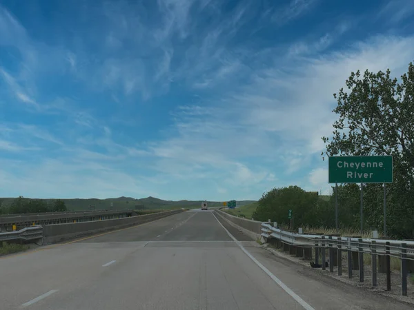 Roadside Cheyenne River Dakot Sul — Fotografia de Stock