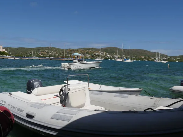 Culebra Puerto Rico Enero 2017 Cierre Bote Goma Motorizado Atracado — Foto de Stock