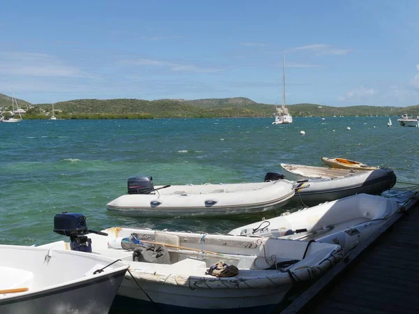 Culebra Puerto Rico Enero 2017 Barcos Goma Motorizados Atracados Puerto — Foto de Stock