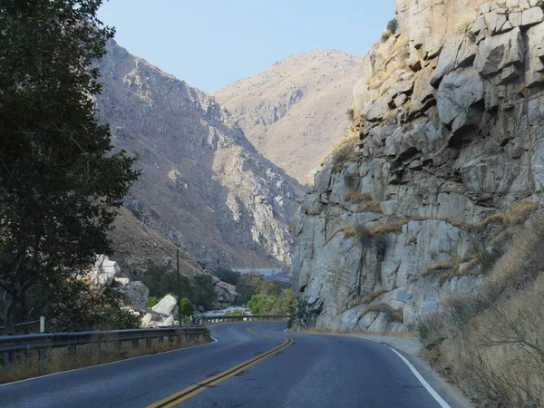 Vista Panorâmica Longo Tortuosa Kern Canyon Road Callifornia Highway Route — Fotografia de Stock