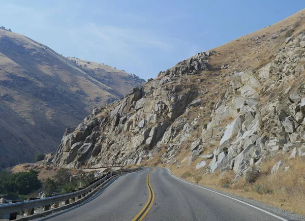 Dangerous Twists Turns Kern Canyon Road Callifornia Highway Route 178 — 스톡 사진