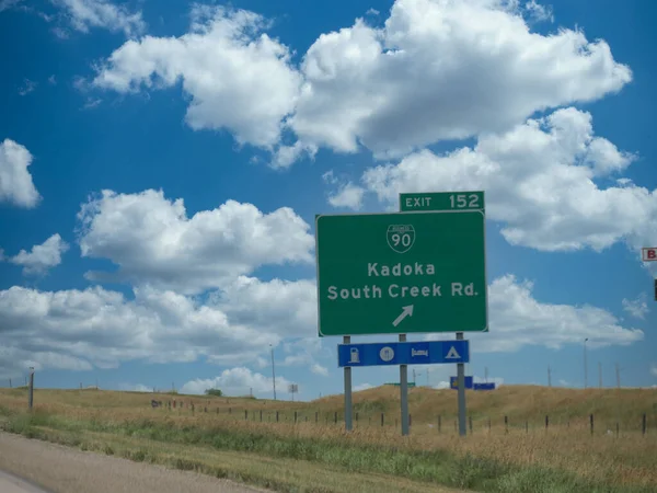 Carreteras Con Indicaciones Kadoka South Creek Road Dakota Del Sur — Foto de Stock