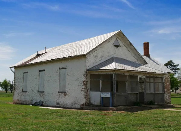 Bâtiment Vieux Quartiers Officiers Dans Fort 1878 Reno Oklahoma — Photo