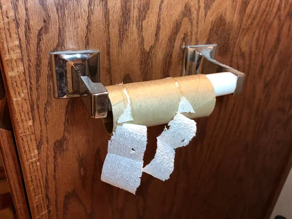 Empty Roll Toilet Paper Toilet Paper Holder — Stock Photo, Image