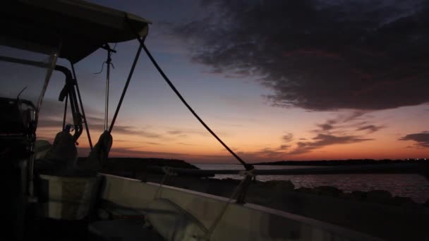 Coucher de soleil du yacht — Video