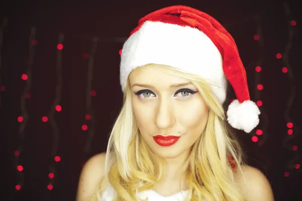 Beautiful blonde Christmas girl — Stock Photo, Image