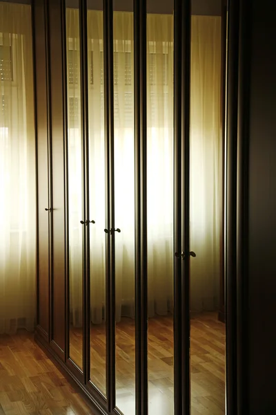 Wardrobe doors in a beautiful warm light — Stock Photo, Image