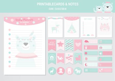 Hayvanlar ve şirin vektör kartları, ayı, bebek partisi, basılabilir, etiketler, kartlar, şablonlar, Notlar, Etiketler, Etiketler, Hurda Rezervasyon, Tebrikler, Davetiyeler, Vektör Resimleri.