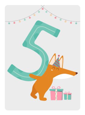 Cute animal design for birthday cards,poster,invitation,template,greeting,wolf,Vector illustrations.