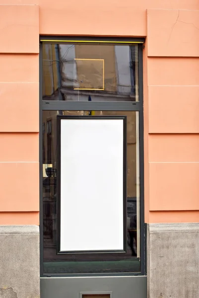 Rechteckiges Schild Gebäude Kopieren Sie Platz Und Platz Für Text — Stockfoto