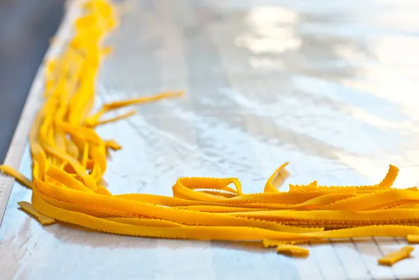 Demonstratie Van Spaghetti Productie Beurs Een Record Voor Langste Pasta — Stockfoto