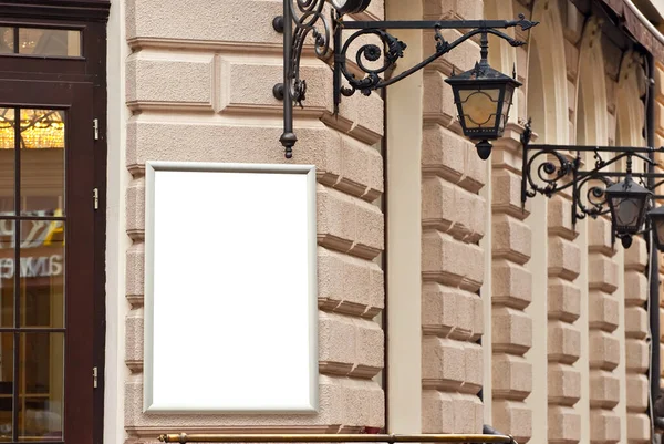 Rechteckiges Schild Gebäude Kopieren Sie Platz Und Platz Für Text — Stockfoto