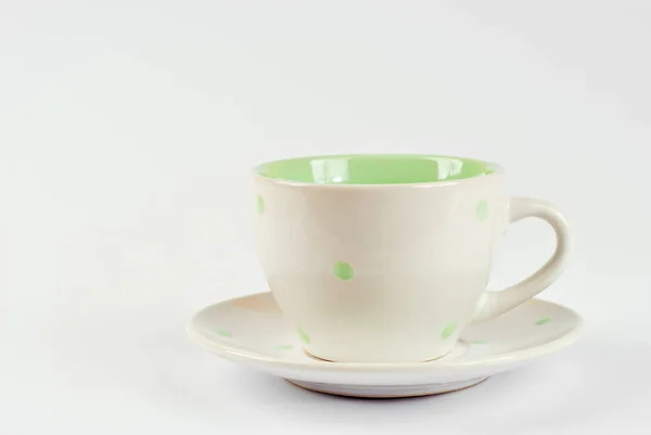Kaffeetasse Aus Keramik Großaufnahme Kaffee Isoliert Auf Weißem Hintergrund Kopierplatz — Stockfoto