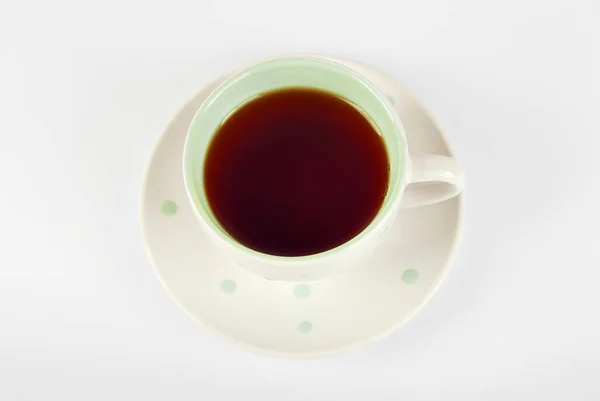 Kaffeetasse Aus Keramik Großaufnahme Kaffee Isoliert Auf Weißem Hintergrund Kopierplatz — Stockfoto