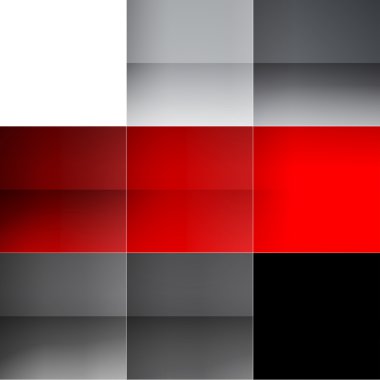 Gray and red squares abstract background