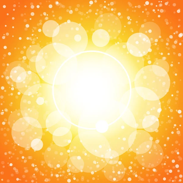 White shining circles and stars orange abstract background