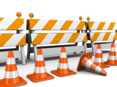 yapım aşamasında! trafik konileri ile