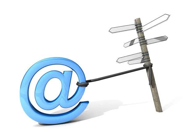 E-mail sign on a chain — Stock Photo, Image
