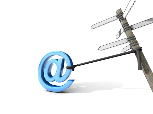 E-mail sign on a chain — Stock Photo, Image