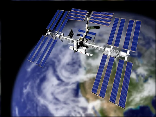 Satellit i omloppsbana — Stockfoto