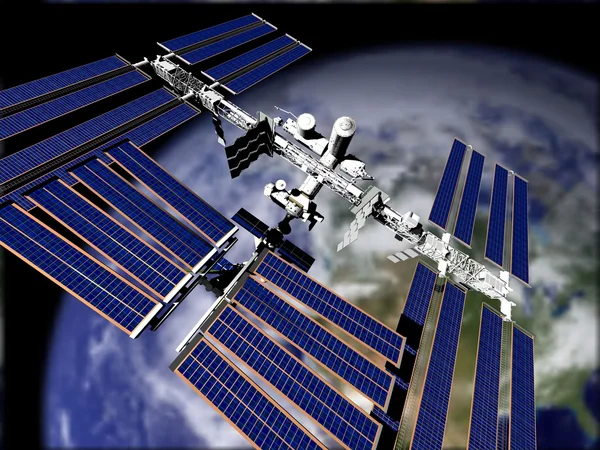Satellit i omloppsbana — Stockfoto