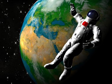 yıldız karşı bir uzayda astronot-üzerinde