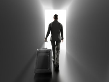 iş yolcuları Havalimanı terminal çıkılıyor.