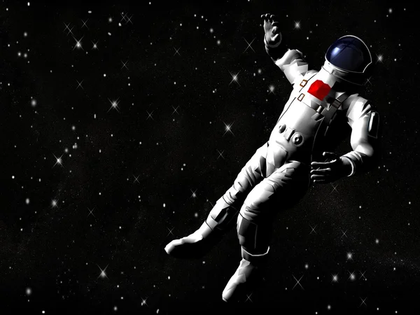 De astronaut op in een ruimte tegen stars — Stockfoto