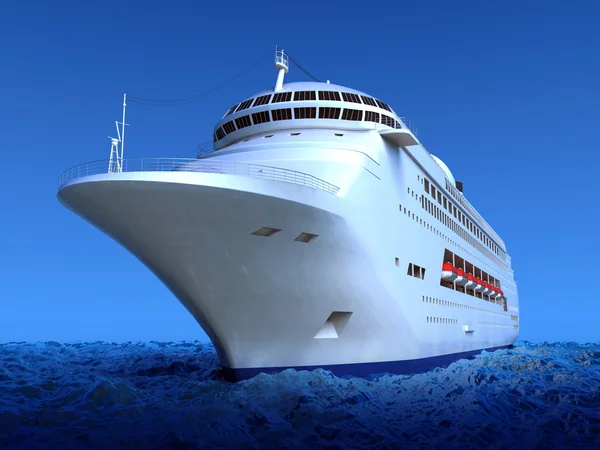 De luxe oceanische cruise liner op blauwe zee golven — Stockfoto