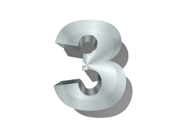 3d-representación de la figura en el metal sobre un fondo blanco aislado . — Foto de Stock