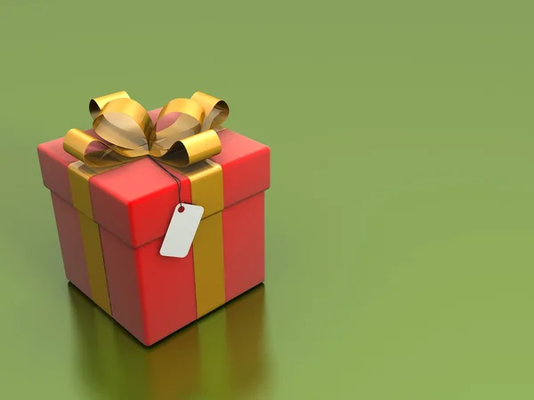 Geschenk auf grünem Hintergrund — Stockfoto
