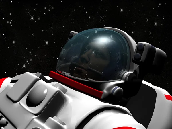 The astronaut on in an outer space against stars — Stock Photo, Image