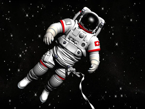 The astronaut on in an outer space against stars — Stock Photo, Image