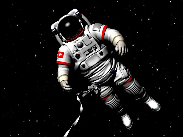 The astronaut on in an outer space against stars — Stock Photo, Image