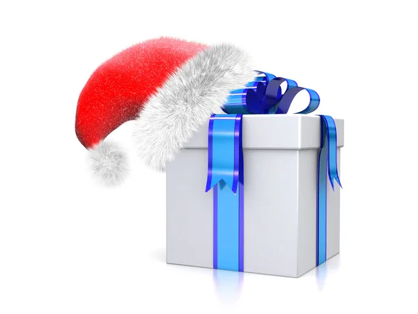 Cappello Babbo Natale con un regalo — Foto Stock