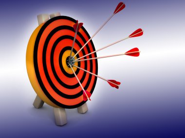3d target and arrows clipart