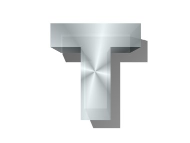 beyaz izole zemin üzerine metal mektupta 3D render.