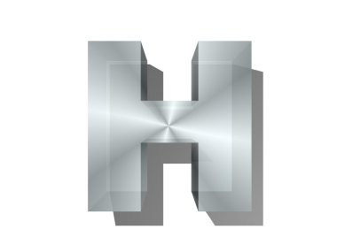 beyaz izole zemin üzerine metal mektupta 3D render.