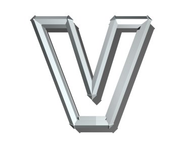 beyaz izole zemin üzerine metal mektupta 3D render.