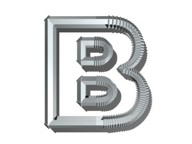 beyaz izole zemin üzerine metal mektupta 3D render.