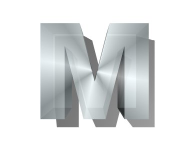 beyaz izole zemin üzerine metal mektupta 3D render.