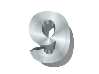 beyaz izole zemin üzerine metal mektupta 3D render.