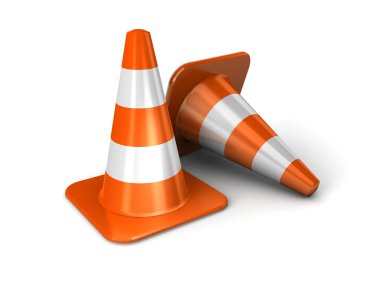 Trafik konileri 3d illüstrasyon