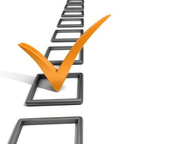 CheckBox ile üzerine beyaz izole kırmızı onay işareti