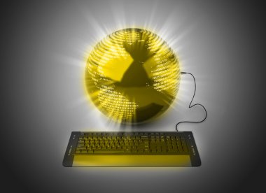 bilgisayar ile bağlı dünya Küre