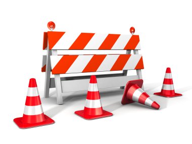 yapım aşamasında! trafik konileri ile