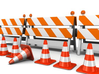 yapım aşamasında! trafik konileri ile