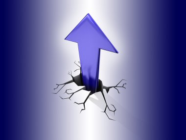 3D çekim ve beyaz bir zemin üzerinden breaking kırmızı ok gösterimi.