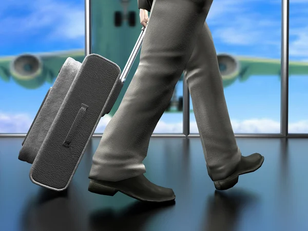 Business man at the airport — Stock Photo, Image