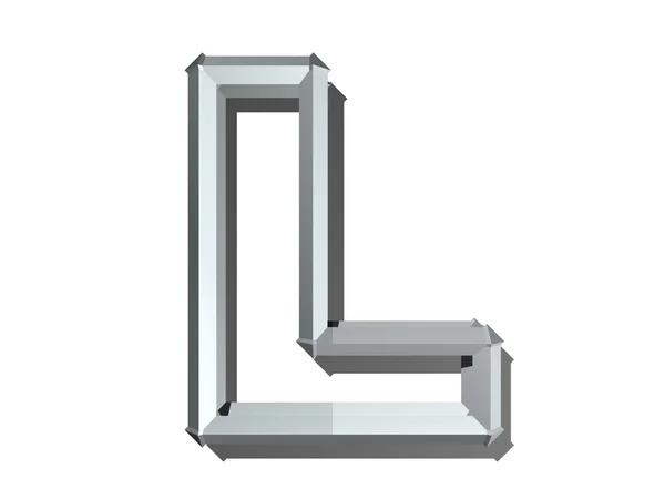 3d rendering of the letter in metal on a white isolated background. — Stock Photo, Image